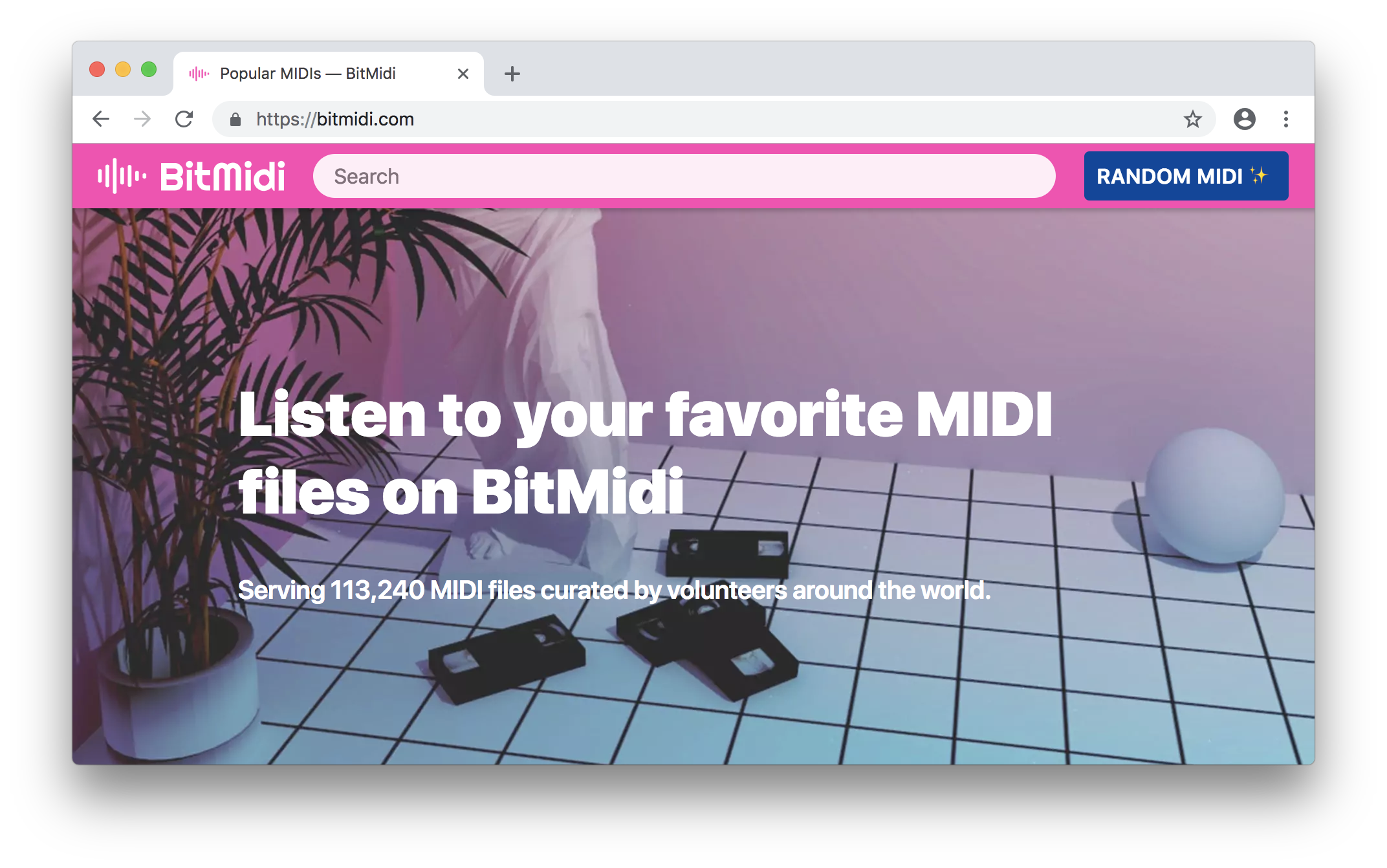 BitMidi homepage screenshot 