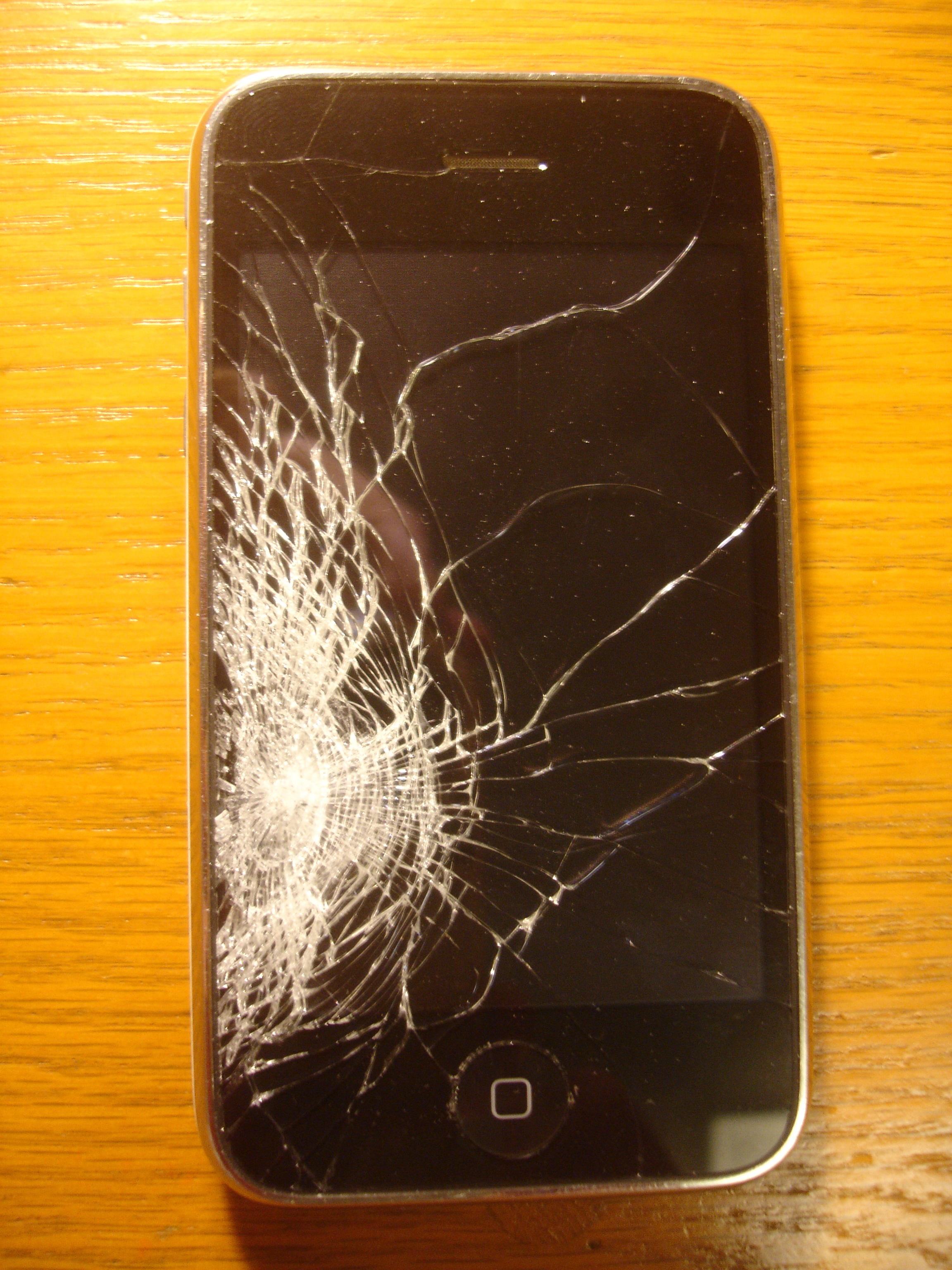 Shattered iPhone screen