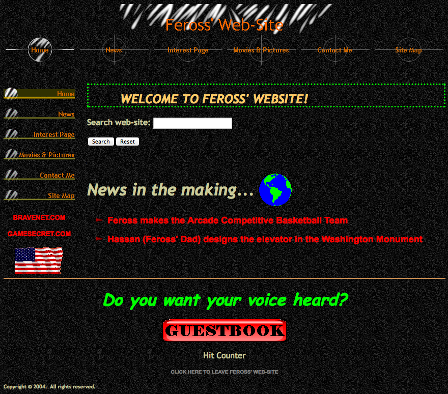 Feross's first website