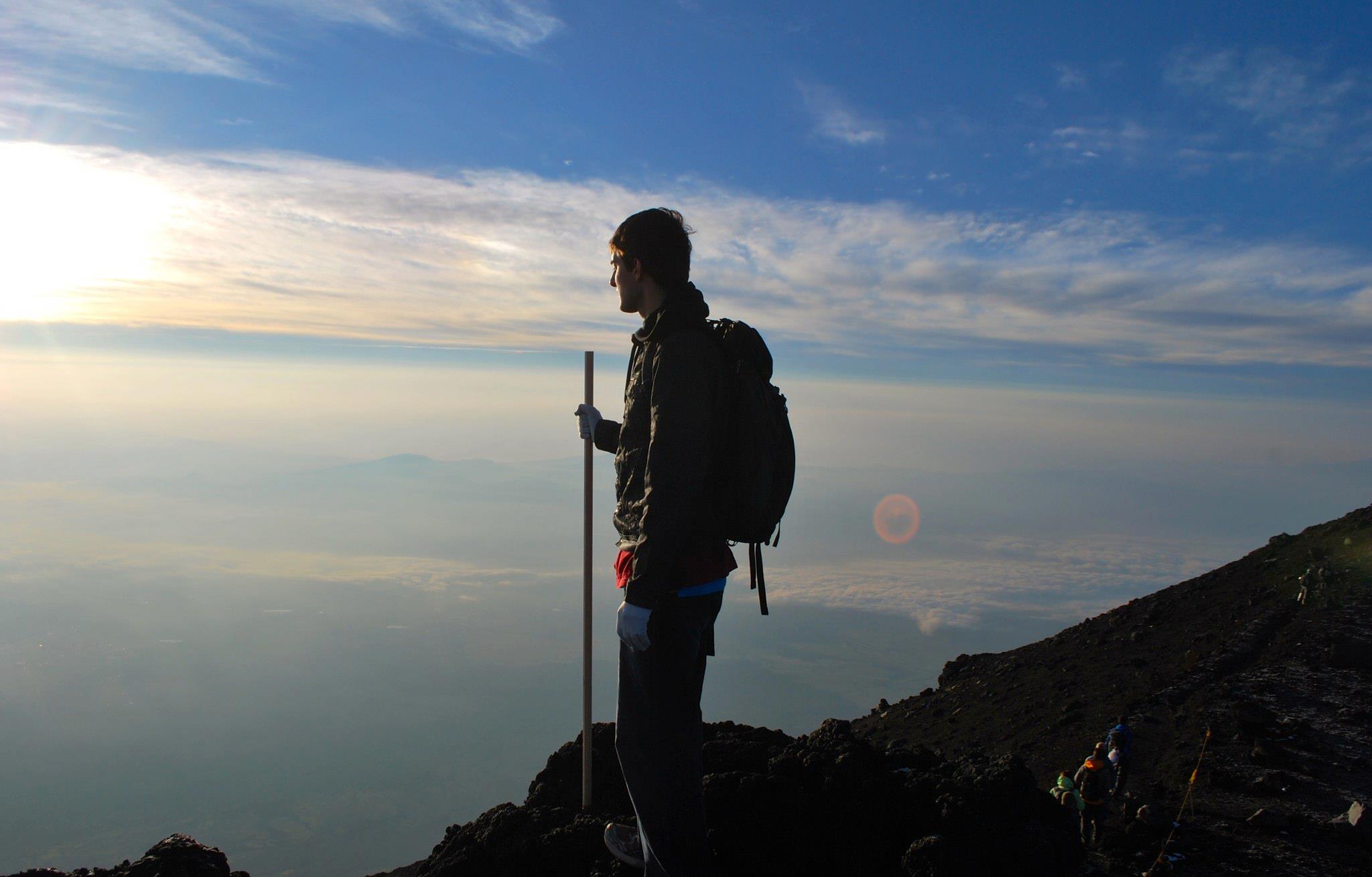 At the top of Mt. Fuji